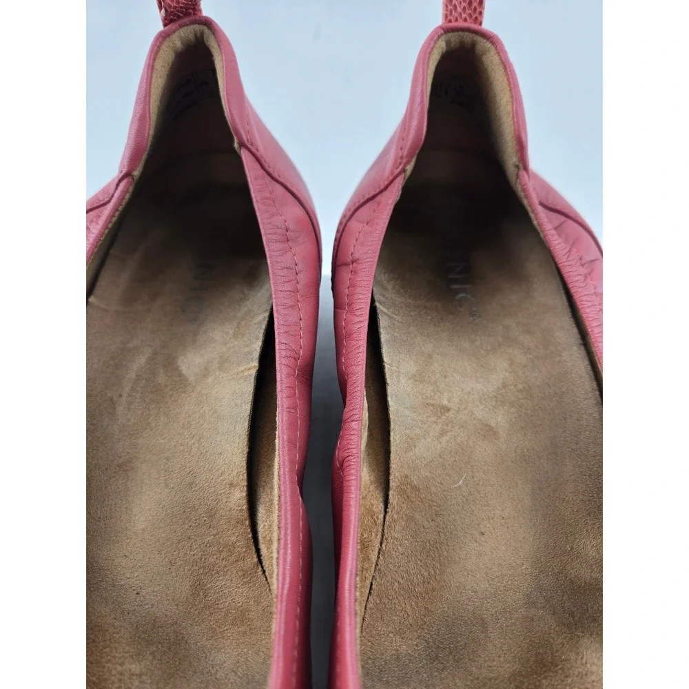 Vionic Jacey Wedge Slip On Ballet Shoes Dusty Cedar Pink Leather Womens 10